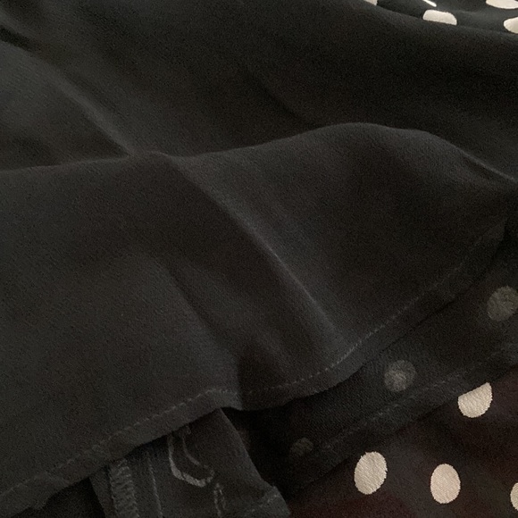 JM Collection Vintage Pre-Loved Black Polka Dot Black Flow Skirt - Picture 6 of 8